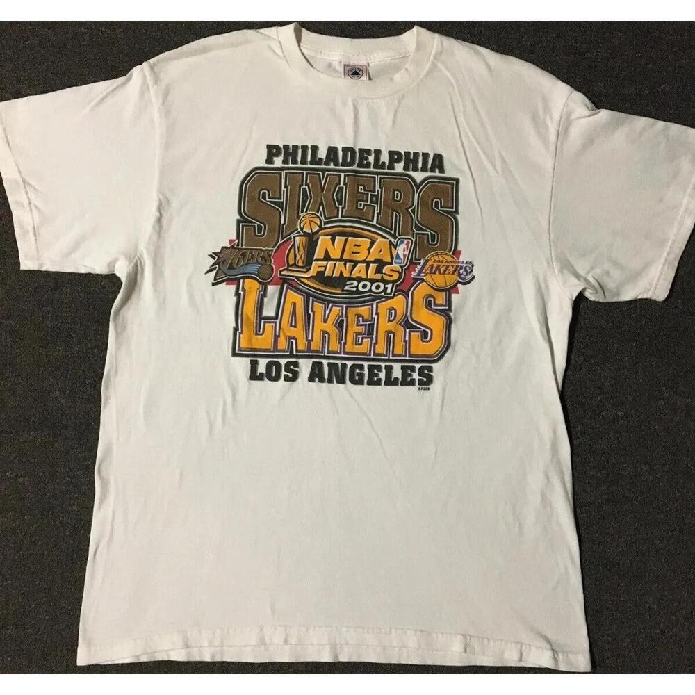Vtg 2001 Lakers Nba Finals Shirt L Basketball Kobe Shaq Champion 76Ers Y2K 90S